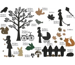 Stickserie - Herbst Silhouette